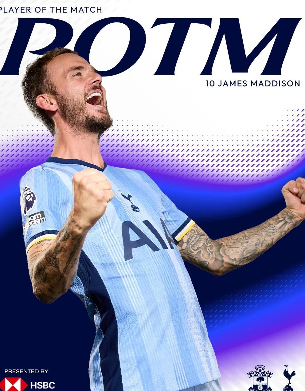 热刺客场战平南安普顿，积分稳定