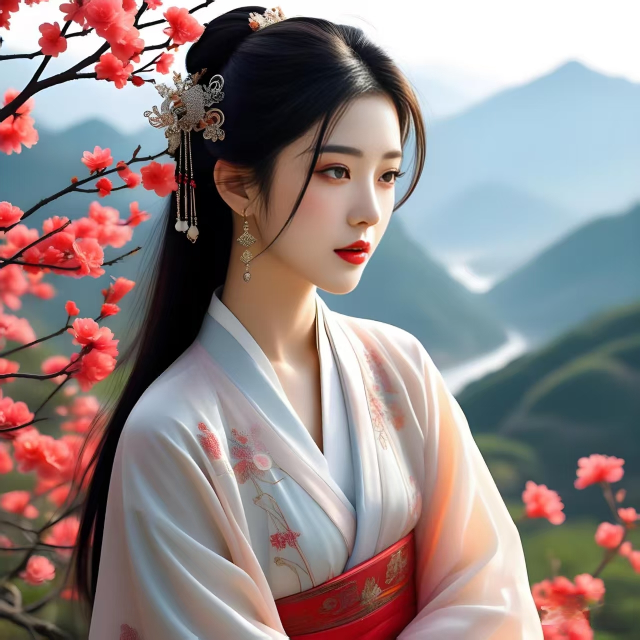 眉目眷雅，莹白玉帛，湛若决决，绝尘而出